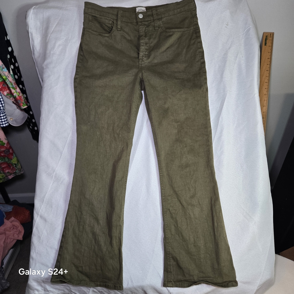 J. Crew Olive Boot-Cut Jeans Size 30T